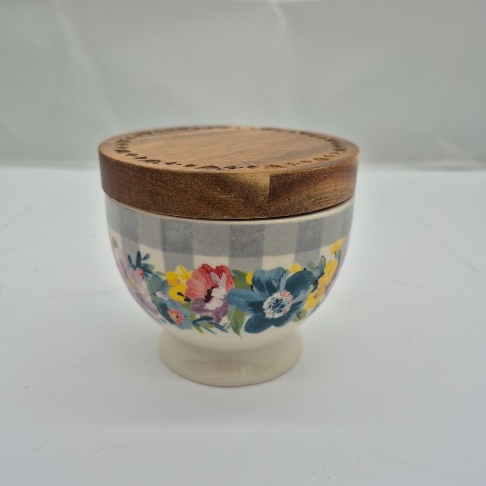 Pioneer Woman Salt Cellar Sweet Romance Stoneware Cottage Core Sugar Bowl Floral - Picture 3 of 8
